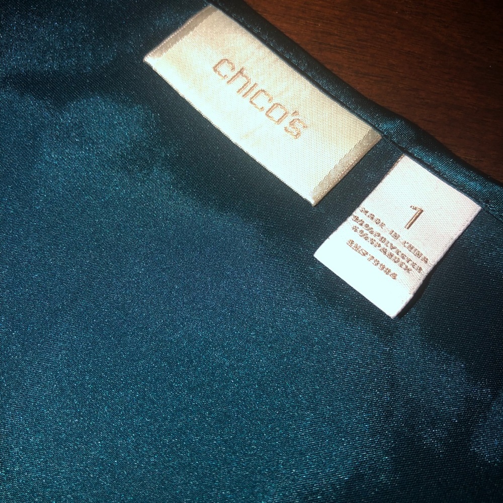 Chico’s. Dark green/teal tank top